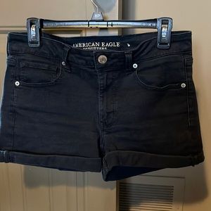 American Eagle Midi Black Jean Shorts
